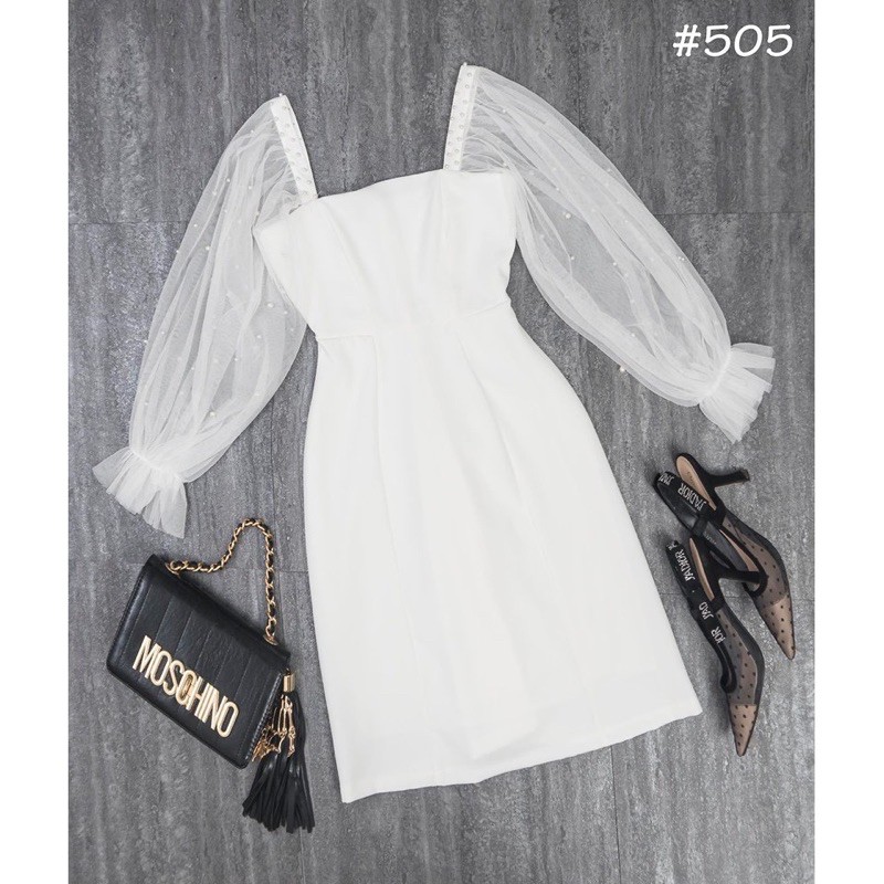 [FREESHIP - HÀNG LOẠI 1] ĐẦM TRẮNG DỰ TIỆC TAY PHỒNG KẾT HẠT SIÊU XINH | VÁY TRẮNG DỰ TIỆC | BigBuy360 - bigbuy360.vn