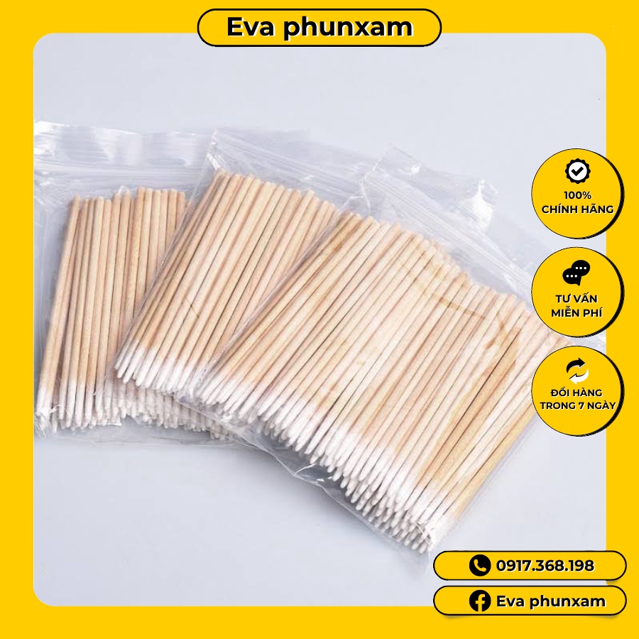 Tăm bông tre, đầu nhọn dùng trong phun xăm, nối mi