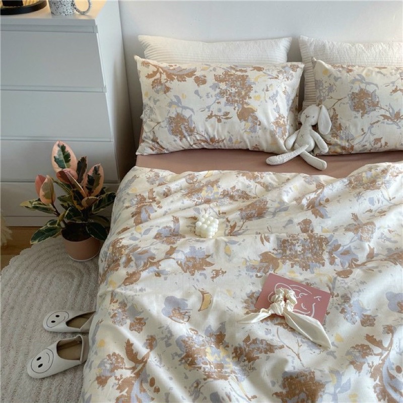 Set Bộ Vỏ Cotton Living Hoa Nhí Kiểu Vintage Chất Mát, Thấm hút tốt- 6 Mẫu Tại shinbedding