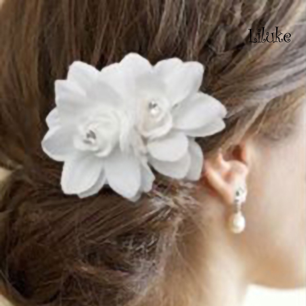 Kẹp Tóc Hợp Kim Trang Trí Hoa Vải Xinh Xắn Cho Nữ