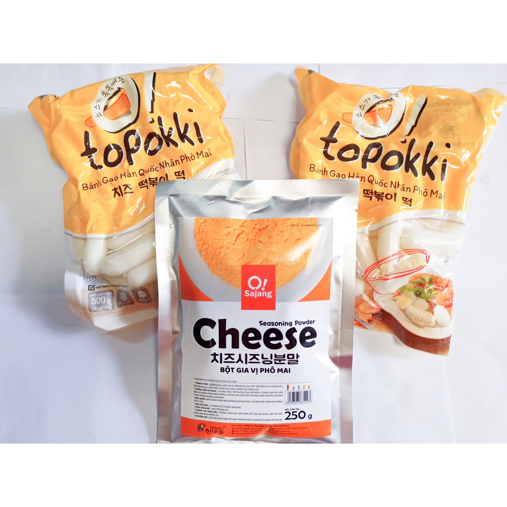 Combo 1kg bánh gạo nhân phô mai +gói bột phô mai Cheese 250g cao cấp