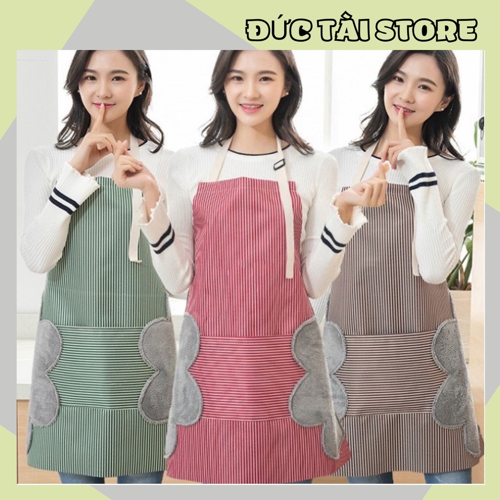 HÀNG CÓ SẴN   Tạp Dề Phong Cách Hàn Quốc Có Khăn Lau Tay Bên Hông, Tạp Dề Chống Thấm Nước 88207 Đức Tài Store