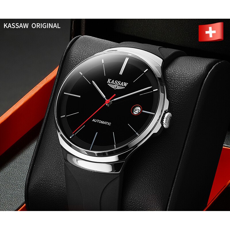 Đồng hồ nam chính hãng KASSAW K808-1 Kính sapphire ,chống xước,Chống nước 50m,BH 24 tháng,Máy cơ (Automatic) ,dây cao su