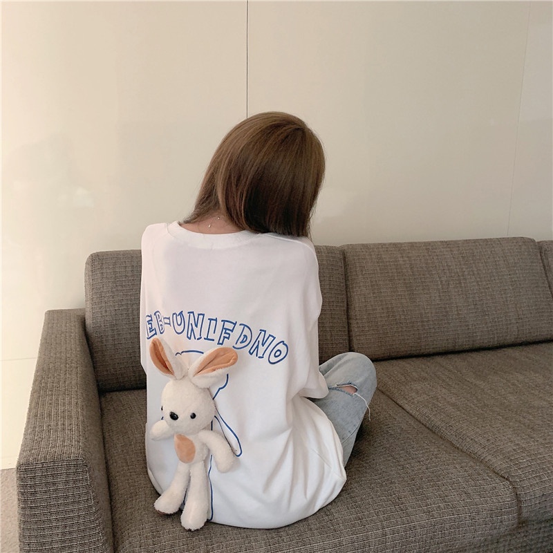 Áo sweater IELGY tay dài cổ tròn phối họa tiết hoạt hình thời trang mùa thu tùy chọn màu sắc cho nữ