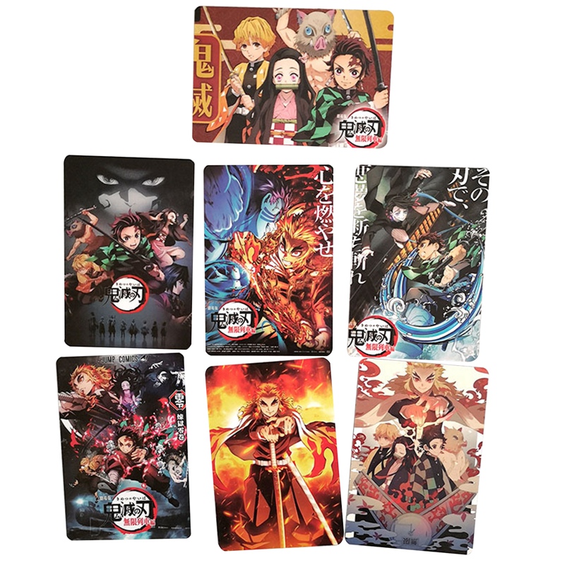 Set 10 Ảnh Thẻ Card Bo Viền 2 Mặt In Hình Slayer: Kimetsu No Yaiba Thanh Gươm DIệt Quỷ anime chibi