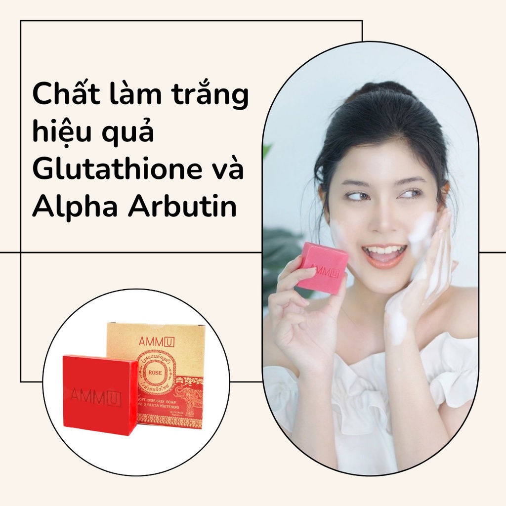 [Độc Quyền] Xà bông trắng da Thái Lan AMMU làm mờ thâm Soft Rose Skin Soap 65g