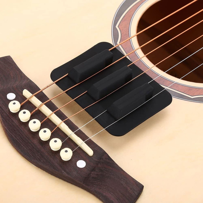 Phụ Kiện Giảm Âm Bằng Silicon Màu Đen 7 5x5 7cm 2 95x2 24 Inch Cho Đàn Guitar