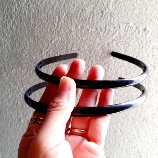 Bờm Cài tóc trơn màu đen nhựa mềm (bản 8mm)