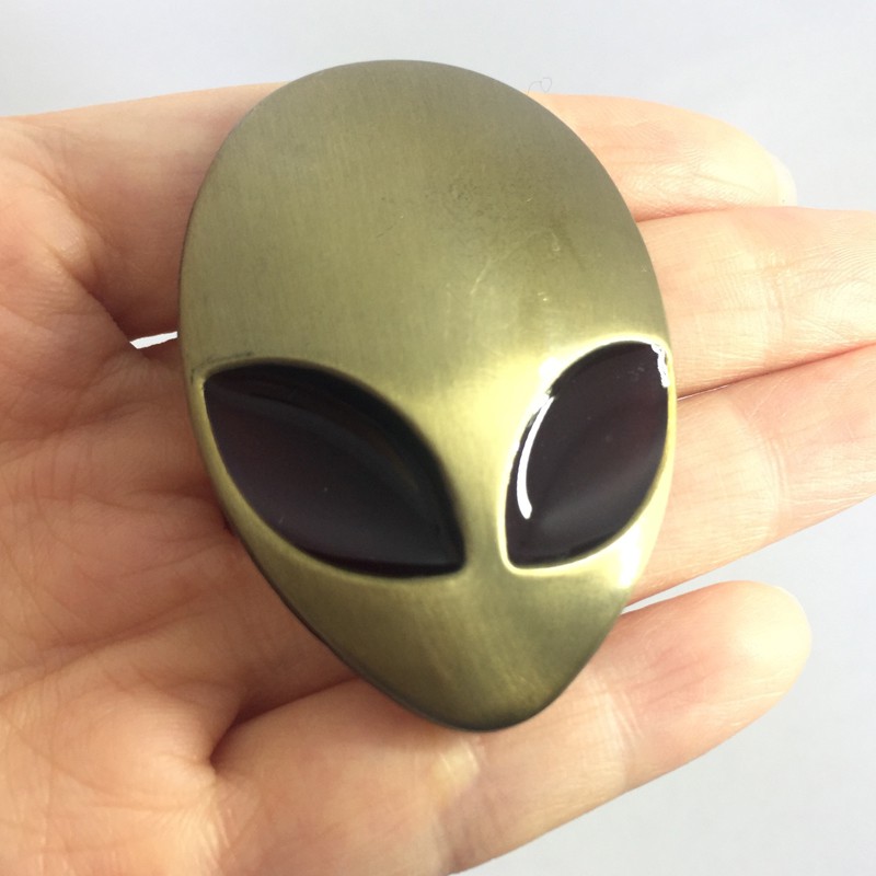 Phụ kiện dán trang trí hình đầu người ngoài hành tinh 3D độc đáo cho xe hơi / xe máy