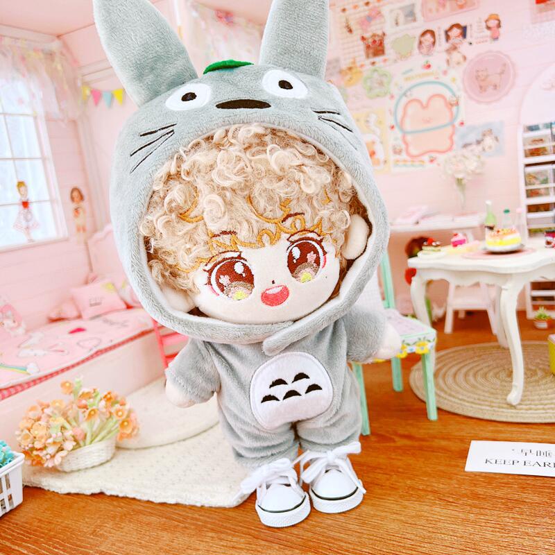 Bộ Áo Liền Quần Cotton 20cm Kèm Mũ Hình Hello Kitty Đáng Yêu Cho Búp Bê