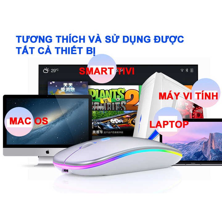 Chuột Không Dây YINDIAO A2 - Chống Ồn Pin Sạc Được Không Cần Thay PIN - VL