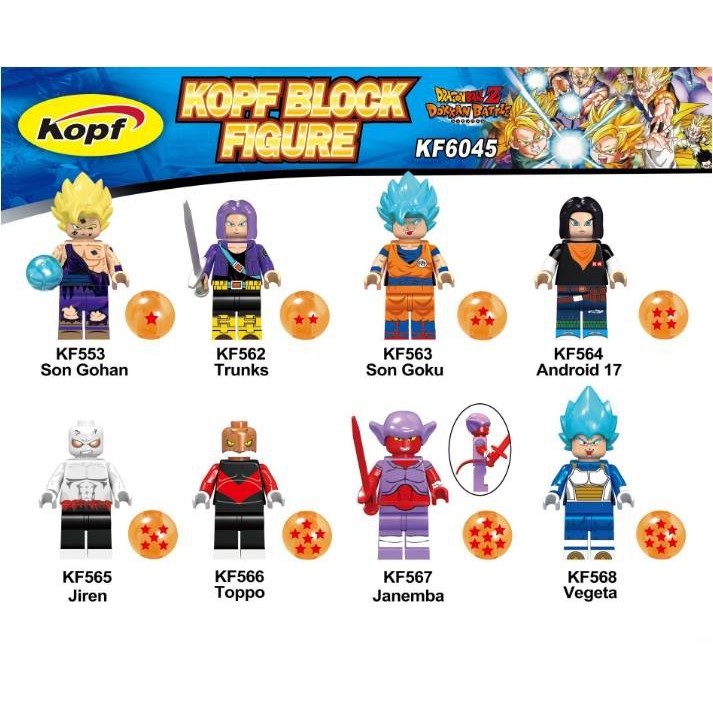 Minifigures Các Nhân Vật 7 Viên Ngọc Rồng Siêu Hot - Dragon Ball Goku KF6045 KF563 KF564 KF565 KF566 KF567 KF568 KF562