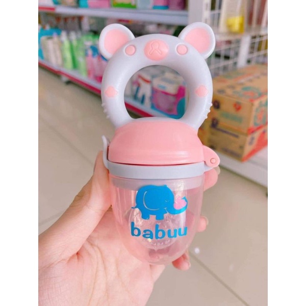 Túi Nhai Ăn Dặm Chống Hóc Babuu Kèm 3 Núm Nhai + Dây Đeo