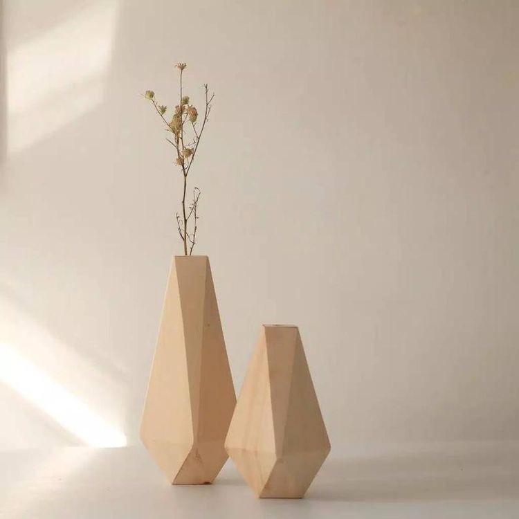 🌾Lọ Hoa Đa Giác Bằng Gỗ 25-35cm