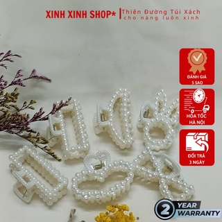 Kẹp tóc càng cua cho phụ nữ, cặp tóc mini đính ngọc trai nhân tạo phong cách Hàn Quốc xinh xắn