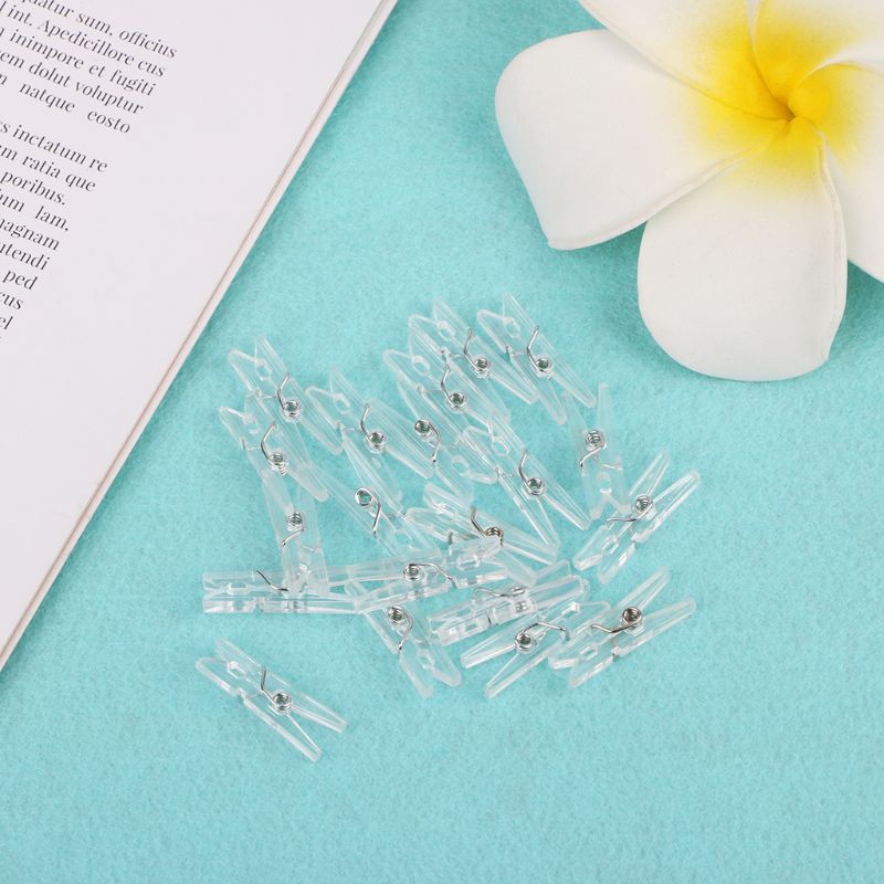 Set 20 kẹp phơi quần áo trong suốt 25mm