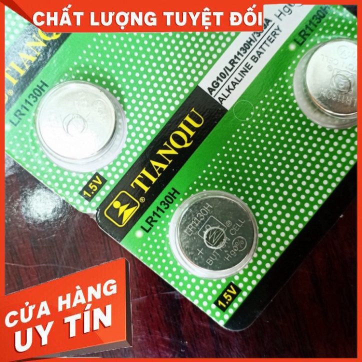 [LOẠI TỐT] Pin đồng hồ cúc áo AG10 LR1130, AG13 LR44 Vỉ 1 viên 1.5V Alkaline Tianqiu dùng cho nhiều thiết bị