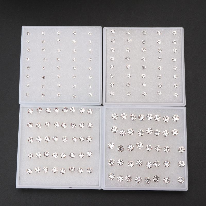 Bộ 20 đôi hoa tai kim cương giả nhiều màu đẹp mắt