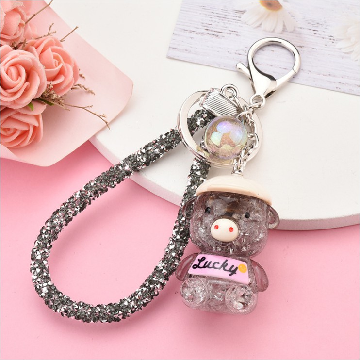 Móc khóa, móc túi Acrylic heo đất may mắn phát sáng dễ thương cute  dùng làm quà tặng, dây treo balo, túi xách, ví cầm t