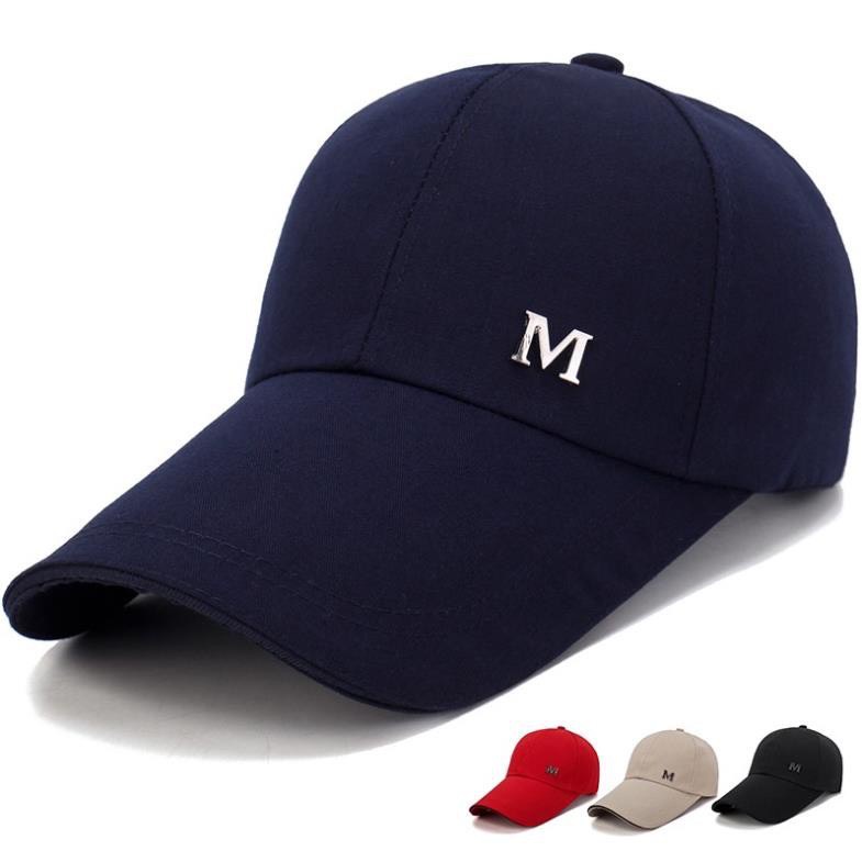 Mũ lưỡi trai ❤️ Nón kết đính logo kim loại chữ M phong cách Ulzzang form unisex nam nữ DN1682