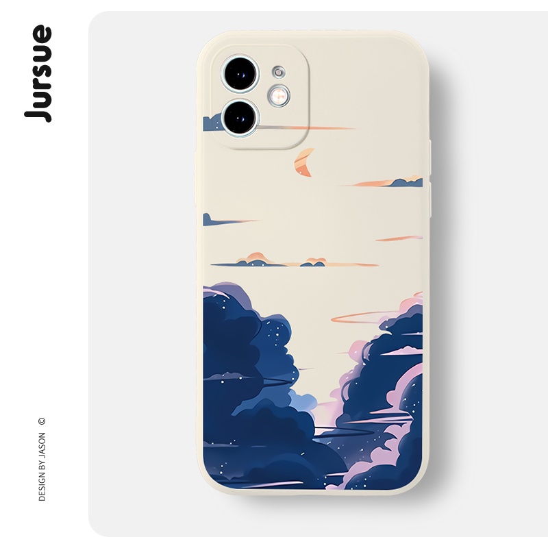 Ốp điện thoại JURSUE hoạt hình cặp đôi dễ thương đẹp silicon mềm Compatible for Cho iPhone 14 13 12 11 Pro Max SE 2020 X XR XS 8 7 ip 6S 6 Plus kute XYH477