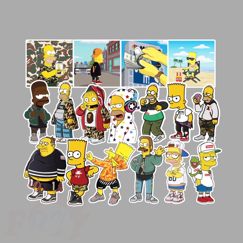 ❉ The Simpsons - Series 03 Stickers ❉ 50Pcs/Set Mixed Luggage Laptop Skateboard Decals Doodle Stickers