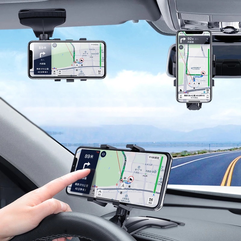 Kẹp ĐiệN ThoạI Xoay 360 Độ ° Giá Đỡ Đỗ Xe / Điện Thoại Gắn Kính Chiếu Hậu Thông Dụng Cho Xe Hơi
