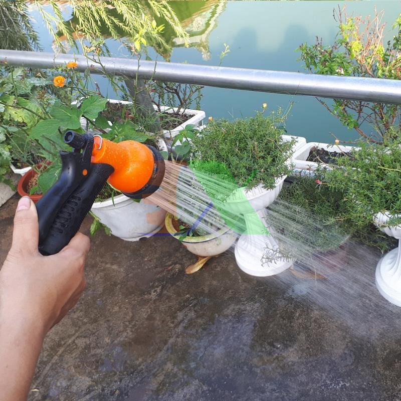 Bộ vòi xịt nước tưới cây, rửa xe 8 trong 1 + 20m dây 8/11