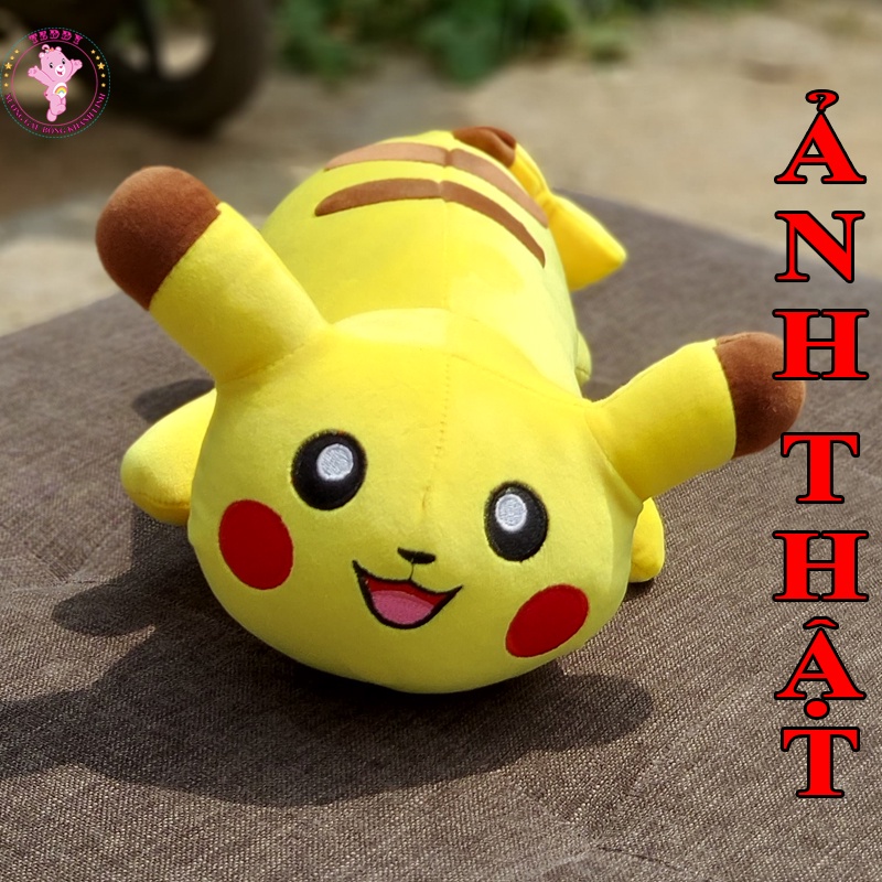 Gấu Bông Pikachu Dáng Nằm Size 40Cm Hàng Cao Cấp Xuất Dư Siêu Thị