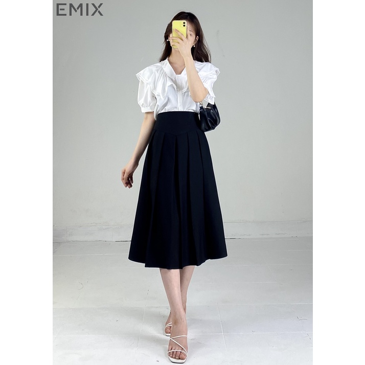 Chân váy công sở cao cấp chất ruby EMIX (3 màu), basic dress, midi, dáng dài, cạp cao, khóa sau, chất ruby, ít nhăn CV03