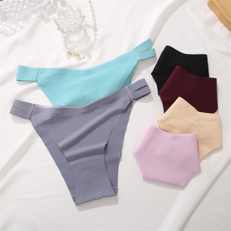 Quần lót CUTEBYTE lụa lạnh không đường may size S-XL thời trang đơn giản dành cho nữ