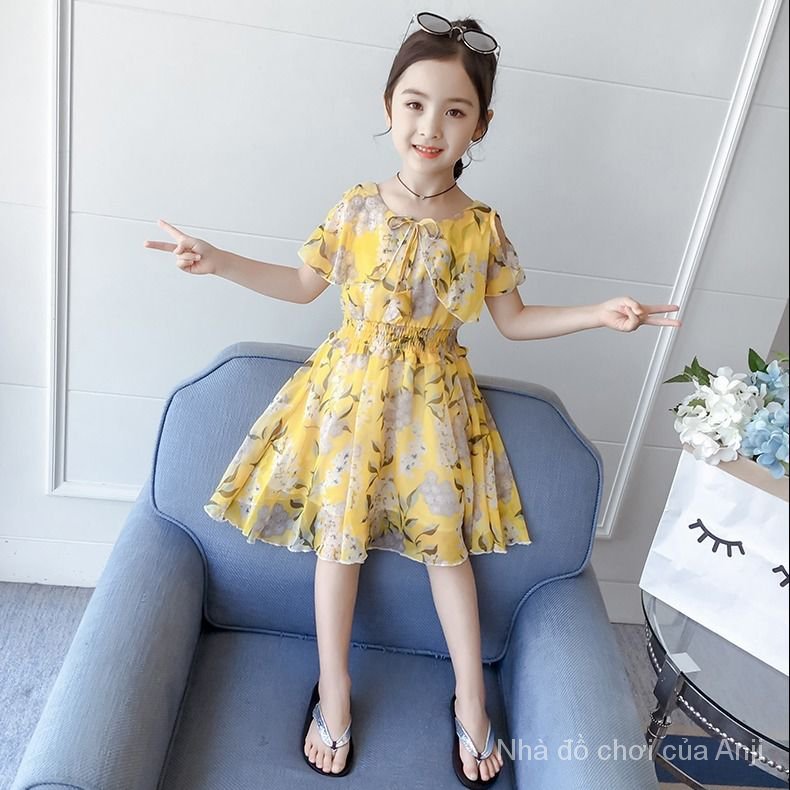 Summer Baby Girl For Baby Korean Red Chiffon Flower Princess Small Tidal Children