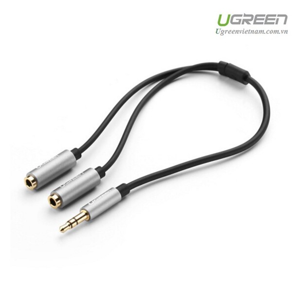 Cáp chia 2 cổng Audio 3,5mm dài 20cm ( 1 dương sang 2 âm ) chính hãng Ugreen 10532 cao cấp