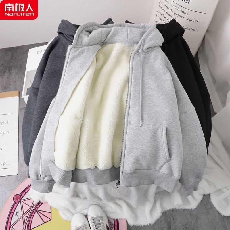 ÁO KHOÁC HOODIE CÓ MŨ VỚI TÚI TRƯỚC , CÓ LÓT NỈ BÊN TRONG PHONG CÁCH Basic ( có ảnh thật)
