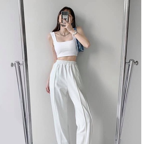 Áo croptop cổ vuông đen trắng - Áo croptop khoét nách 2 màu đen trắng freesize phom ôm chất thun co giãn C316