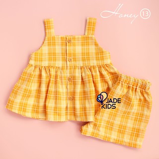 Đồ bộ bé gái, Bộ 2 Dây Chấm Bi Jade KIds Mát Lành Cho Bé