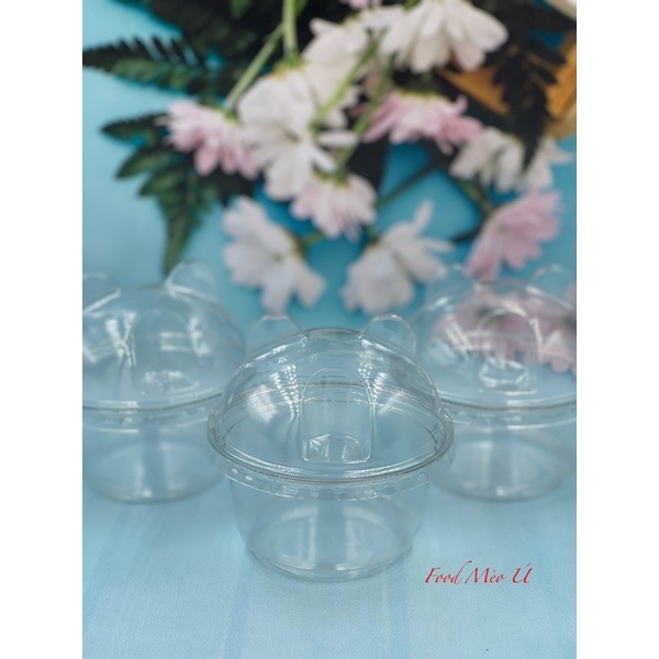 Set 50 cái Hộp PET Gấu Tiramisu-Mousse-Cheesecake