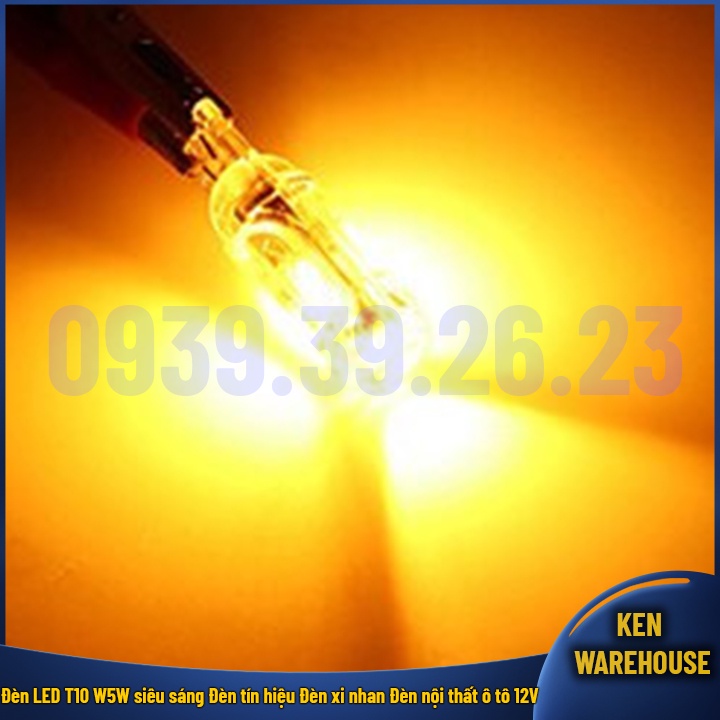 Đèn LED T10 W5W siêu sáng Đèn xi nhan Đèn tín hiệu Đèn nội thất ô tô xe máy mô tô 12V - GIÁ 01 BÓNG - KEN warehouse