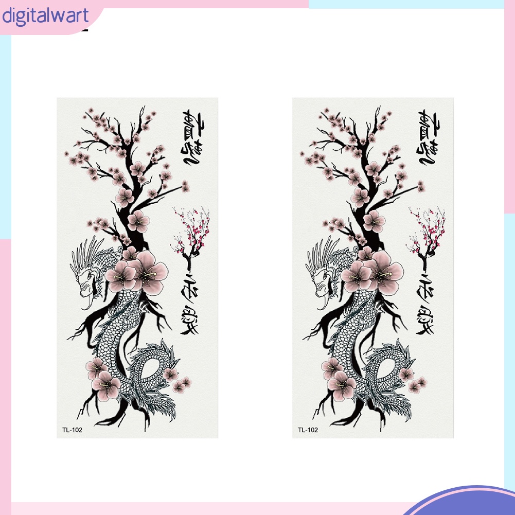 Set 2 tấm hình xăm dán họa tiết hoa quyến rũ chống nước cho nữ