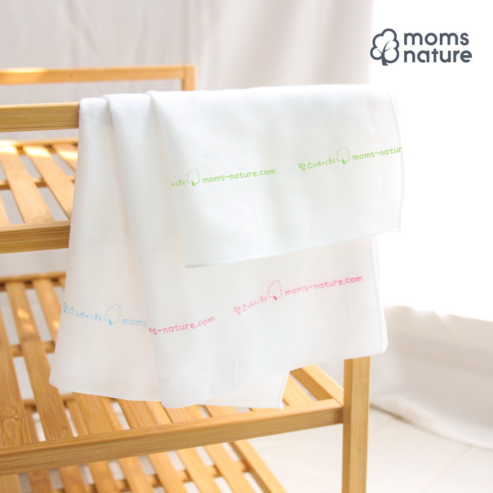 Set 10 khăn sữa sợi tre trắng [Mom's Nature - Hàn Quốc] (70% sợi tre & 30% cotton) cho bé