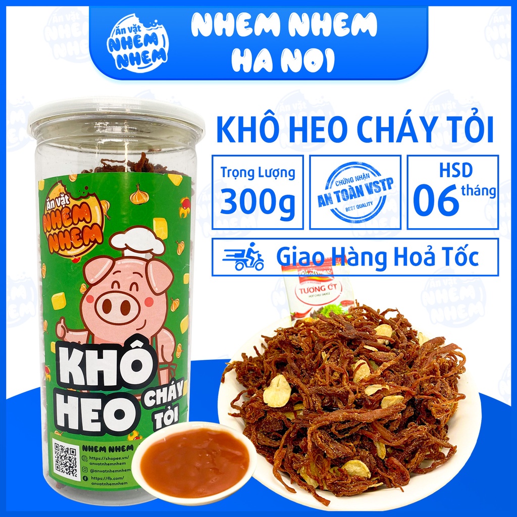 Khô heo cháy tỏi Nhem Nhem 300g Đồ ăn vặt Hà Nội vừa rẻ vừa ngon | BigBuy360 - bigbuy360.vn