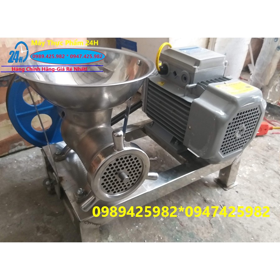 Máy đùn thịt,máy xay xương cối 22 Inox 100% lắp mô tơ 2.2kw dây đồng