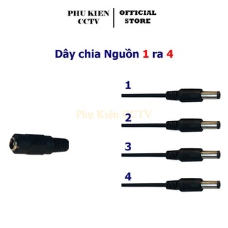 Dây chia nguồn Camera 1 ra 4,cáp chia nguồn camera