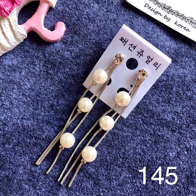 FREESHIP❤️ Bông Tai Tua Rua Gắn Trân Châu M145