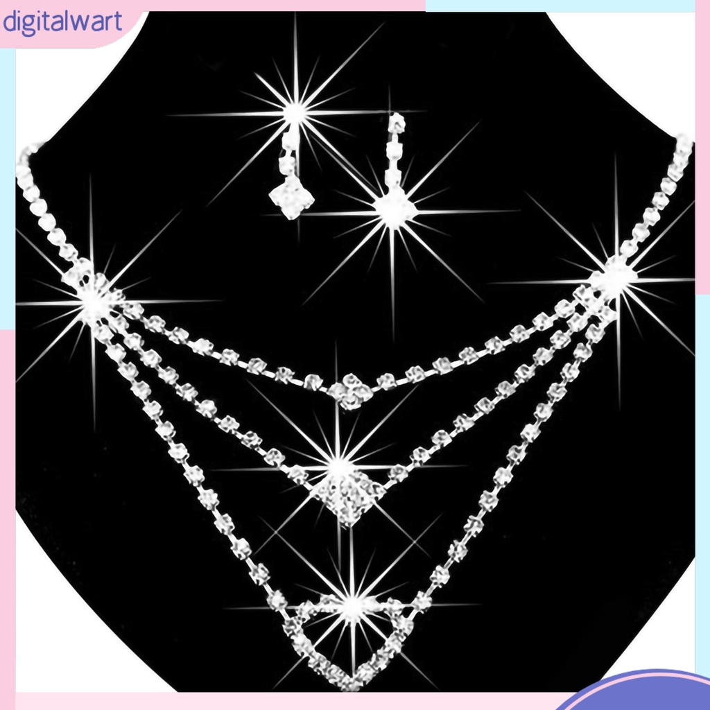 Bộ trang sức đính đá hợp kim hình tim xinh xắn