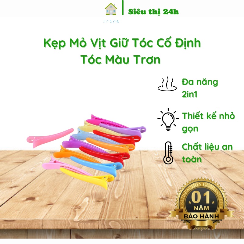 Kẹp Mỏ Vịt Giữ Tóc Cố Định Tóc Màu Trơn Kiểu Hàn Quốc