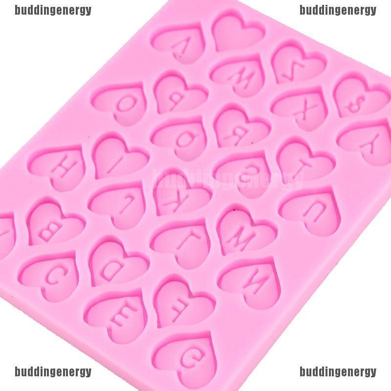 Khuôn silicone làm bánh hình trái tim in chữ xinh xắn