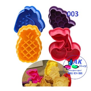 SET 4 KHUÔN NHỰA NHẤN LÒ XO (TRÁI CÂY)