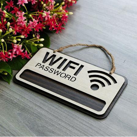 Bảng gỗ decor wifi password treo tường | trang trí homestay, cửa hàng, khách sạn