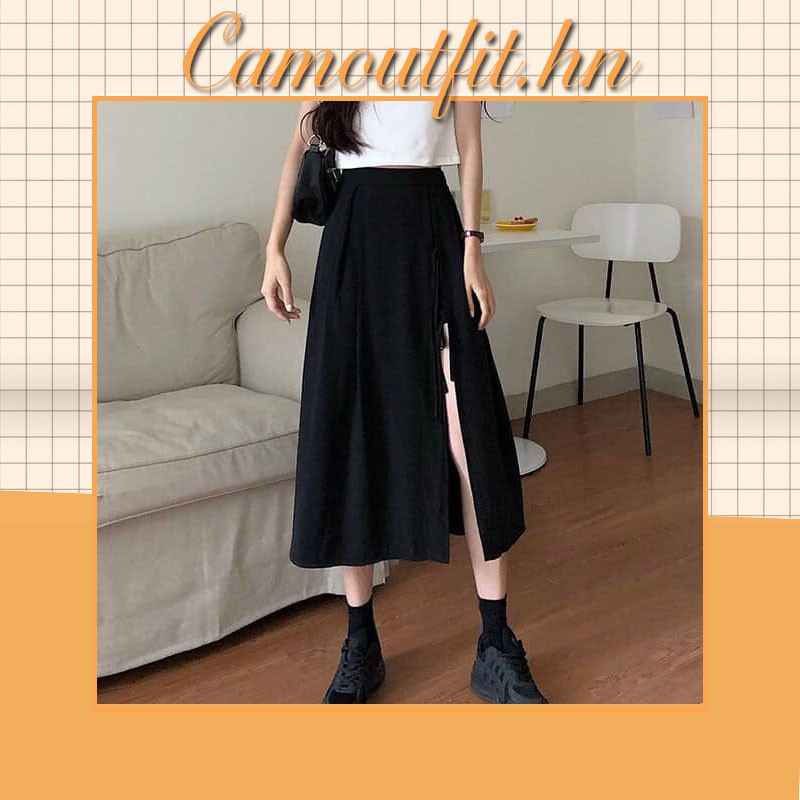 Chân Váy Midi Skirt Xẻ Tà ❗𝐅𝐑𝐄𝐄𝐒𝐇𝐈𝐏❗ chân váy dài midi đen xoè cá tính phong cách bohee sản phẩm